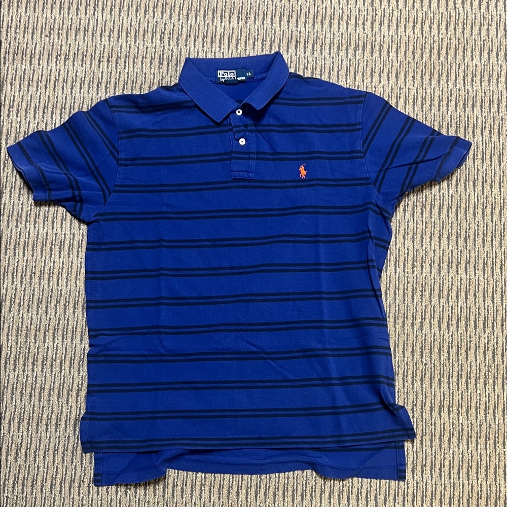 Polo by Ralph Lauren: Classic Fit  Mesh Polo - Navy/Black Striped